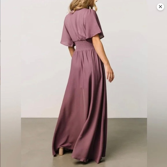 NWT Verona Smocked Maxi Plum Purple Dress - Picture 2 of 8